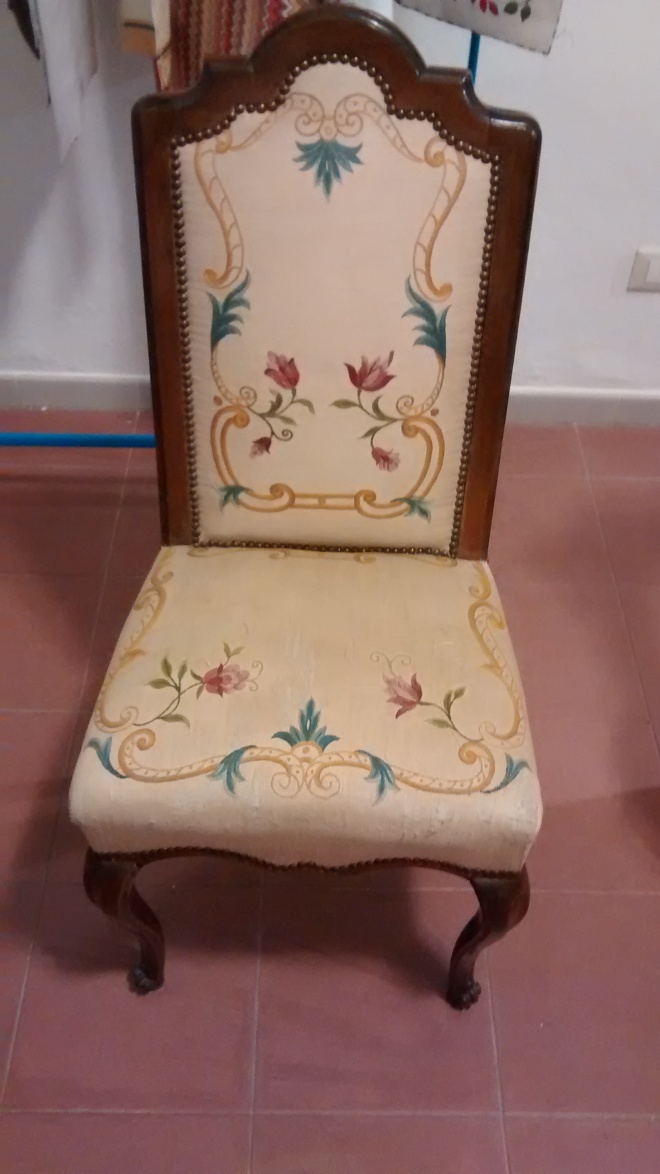 Sedia fiori lino