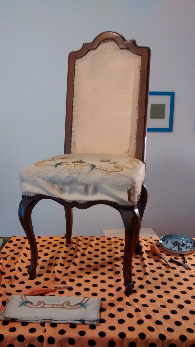 Sedia fiori lino